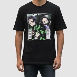 DEMONSLAYER Men’s Black Anime Short Sleeve Graphic Tee